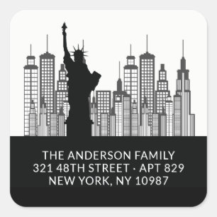 New York Statue of Liberty Address Label Sticker