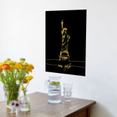 New York Statue of Liberty Line Art Wall Travel Foliendrucke (Ablage(Küche))