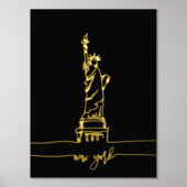 New York Statue of Liberty Line Art Wall Travel Foliendrucke (Vorderseite)