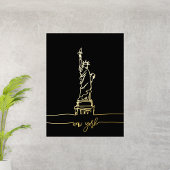 New York Statue of Liberty Line Art Wall Travel Foliendrucke