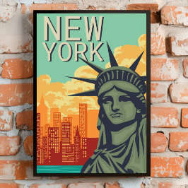 NEW YORK Statue of Liberty Retro Poster