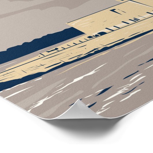 New York Statue of Liberty Retro Poster (Ecke)