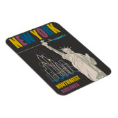 New York Statue of Liberty Retro Travel Poster Magnet (Rechte Seite)