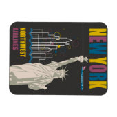 New York Statue of Liberty Retro Travel Poster Magnet (Horizontal)