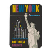 New York Statue of Liberty Retro Travel Poster Magnet (Vertikal)