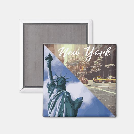 New York Statue of Liberty Taxi Magnet (Vorderseite/Rückseite)