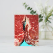 New York Steak Raw Postkarte (Stehend Vorderseite)