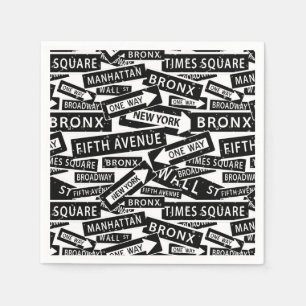New York Street Names, berühmte Orte im NYC Serviette
