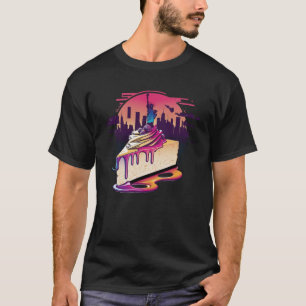 New York Style Cheesecake Synthwave 80er Retrowave T-Shirt