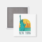New York Stylish Skyline Magnet (Vorderseite/Rückseite)