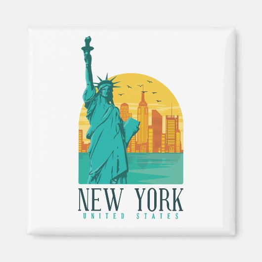 New York Stylish Skyline Magnet (Vorne)