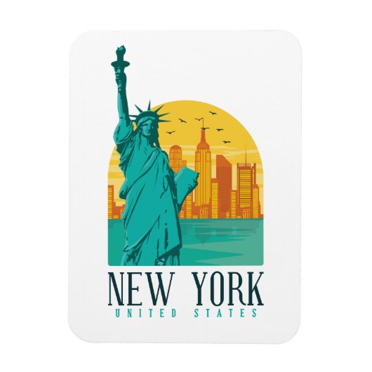 New York Stylish Skyline Magnet (Vertikal)