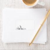 New York Stylized Skyline | Blindkennzeichnung Adressaufkleber (Insitu)