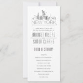 New York Stylized Skyline | Hochzeitsprogramm Einladung (Vorderseite)