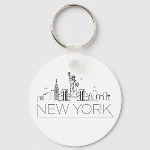 New York Stylized Skyline Schlüsselanhänger