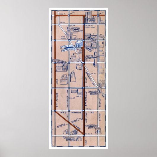 NEW YORK SUBWAY MAP, 1940 2 POSTER (Vorne)