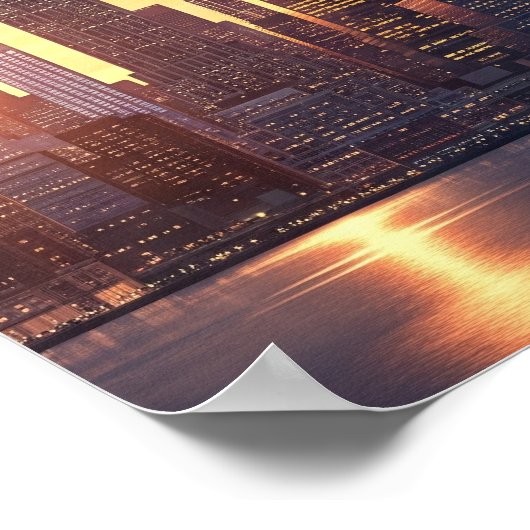 New York Sunset Poster (Ecke)