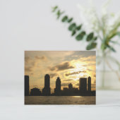 New York Sunset Postkarte (Stehend Vorderseite)