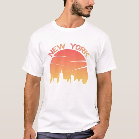 New York Sunset Skyline T-Shirt (Vorderseite)