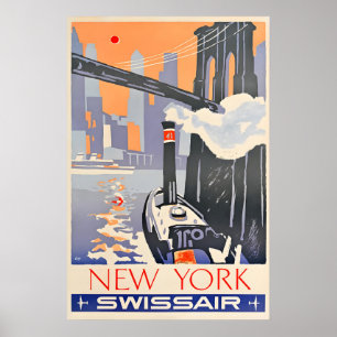New York - Swissair - Reiseplakat Poster