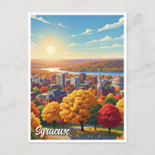 New York Syracuse Reise Postkarte