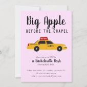 New York Taxi Big Apple Junggeselinnen-Abschied Einladung (Vorderseite)