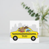 New York Taxi Dog Postkarte (Stehend Vorderseite)