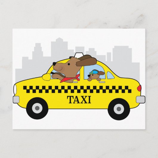 New York Taxi Dog Postkarte (Vorderseite)
