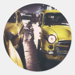 New York Taxi Runder Aufkleber