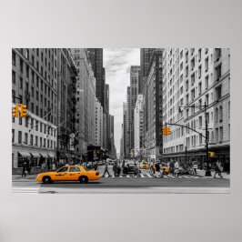 New York Taxi Urban City Color Pop Fotografie Poster