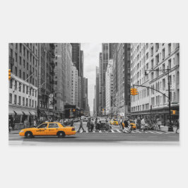 New York Taxi Urban City Color Pop Fotografie Rechteckiger Aufkleber