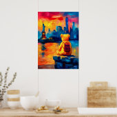 New York Teddy Fauvist Liberty Sunset Print Poster (Küche)