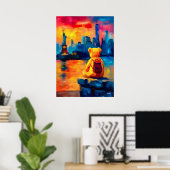 New York Teddy Fauvist Liberty Sunset Print Poster (Heimbüro)