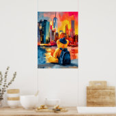 New York Teddy Fauvist Manhattan Skyline Print Poster (Küche)