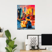 New York Teddy Fauvist Manhattan Skyline Print Poster (Heimbüro)