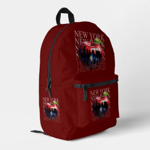 New York The Big Apple Frucht Silhouette City Bedruckter Rucksack