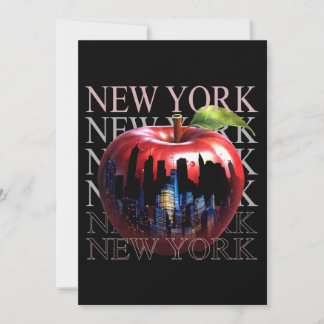 New York The Big Apple Frucht Silhouette City Einladung