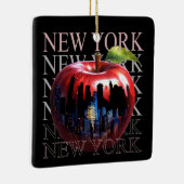 New York The Big Apple Frucht Silhouette City Keramikornament (Rechts)