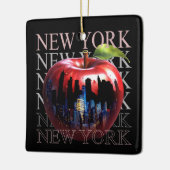 New York The Big Apple Frucht Silhouette City Keramikornament (Links)