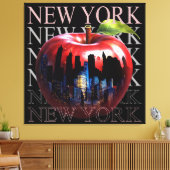 New York The Big Apple Frucht Silhouette City Leinwanddruck (Insitu (Wohnzimmer))