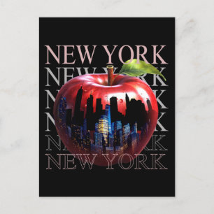 New York The Big Apple Frucht Silhouette City Postkarte
