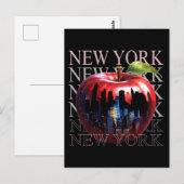 New York The Big Apple Frucht Silhouette City Postkarte (Vorne/Hinten)