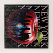 New York The Big Apple Frucht Silhouette City Puzzle (Horizontal)