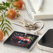 New York The Big Apple Frucht Silhouette City Schlüsselanhänger (Vorderseite rechts)