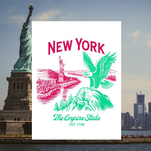 New York The Empire State Est. 1788 Bald-Adler Postkarte