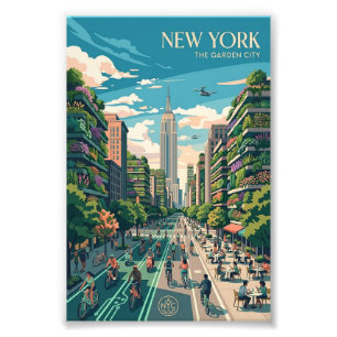 New York The Garden City Vintage Reiseposter Kunst Fotodruck