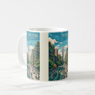 New York The Garden City Vintage Reiseposter Kunst Kaffeetasse