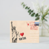 New York Themed Wedding RSVP Einladung mit Foto (Stehend Vorderseite)