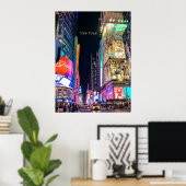 New York Time Square/Broadway Nachtzeit Poster (Heimbüro)