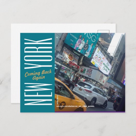New York Times Square kommt wieder zurück Postkarte (Vorne/Hinten)